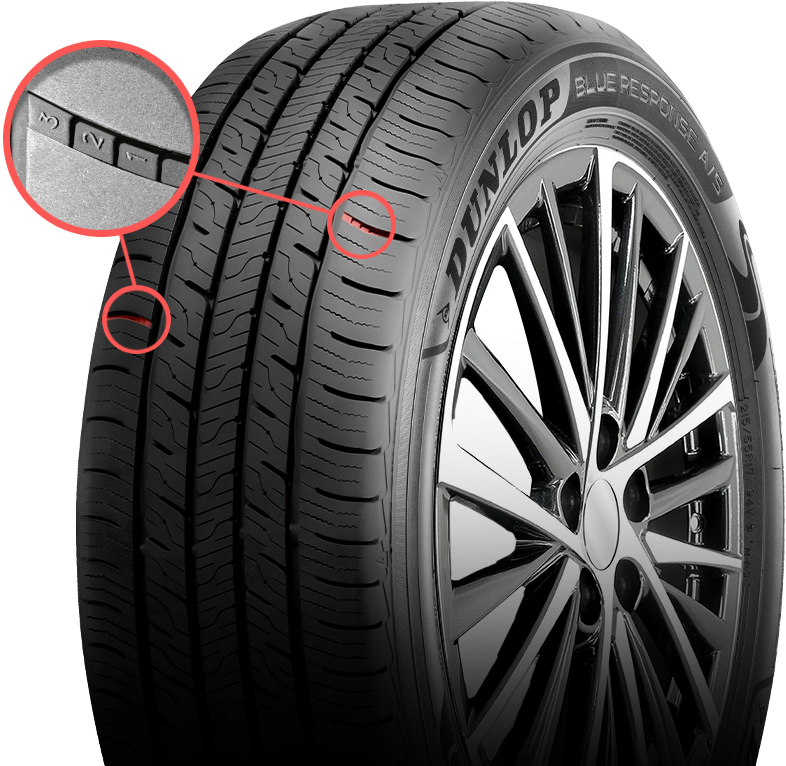 CONVENIENT TREAD WEAR VISIBILITY 